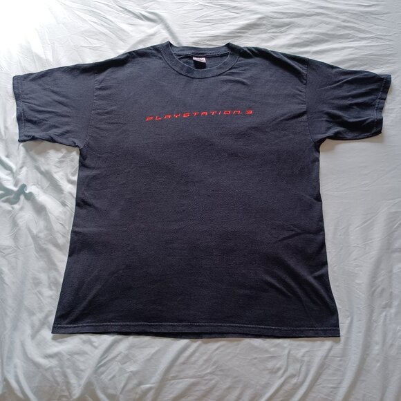 Vintage 2006 Gildan Sony PlayStation 3 PS3 Logo Black Promo T-Shirt Adult XL - Picture 2 of 8